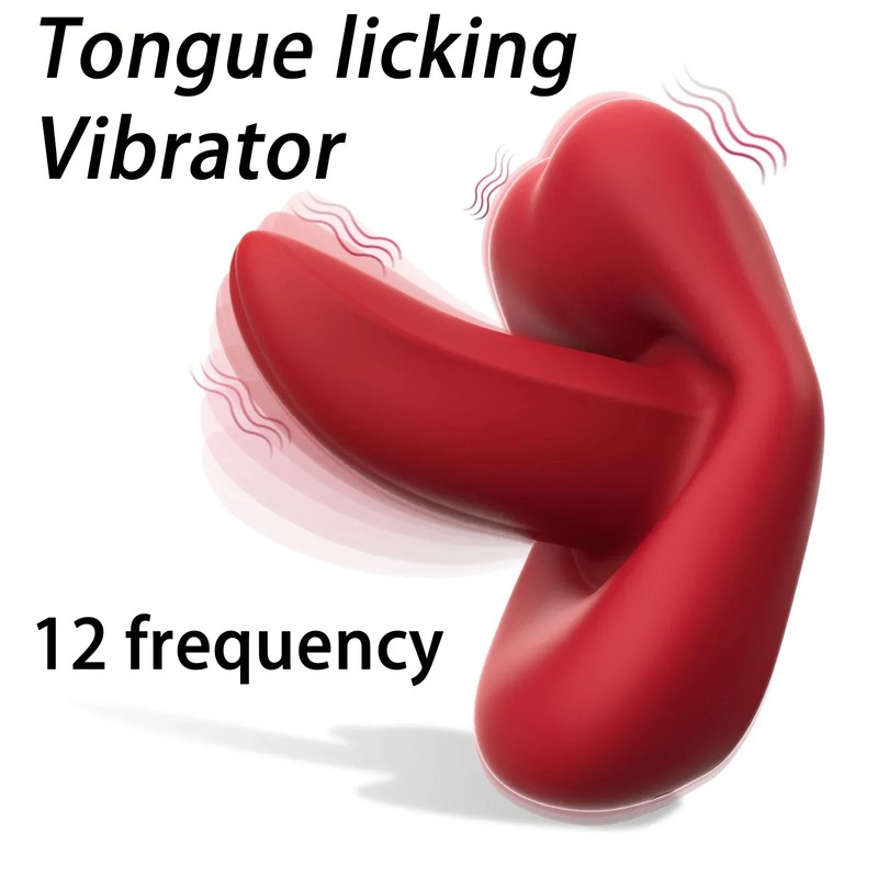 12 Frequency Tongue Licking Vibration Stick Female Masturbator Wearable Sex Toy