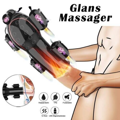 Penis Head Massager Male Masturbator Ejaculation Glans Vibrator Dildo Sex Toy US