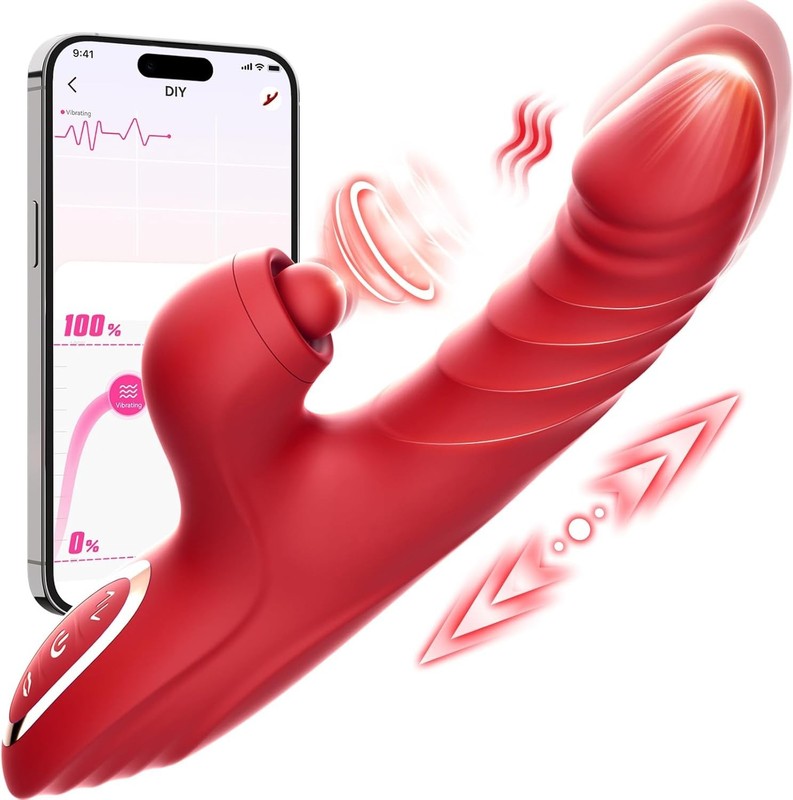 Vibrator Thrusting Dildo for Women, G Spot Clitoral Stimulator Adult Sex Toys