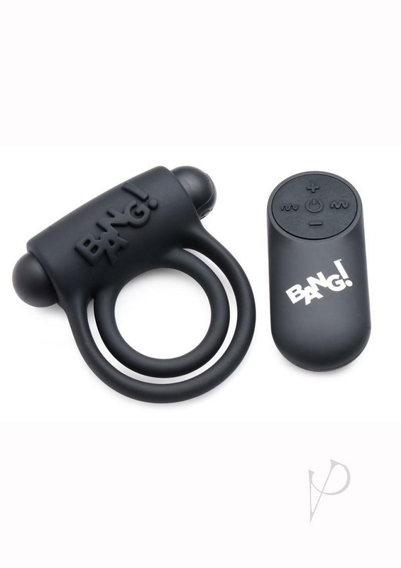 Bang Cock ring and Bullet W/remote Black gallery