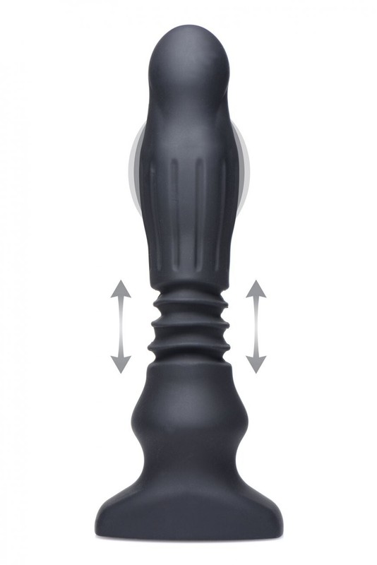 Realistic Thrusting-Dildo Swelling Anal Plug Vibrator with Remote Control Toys