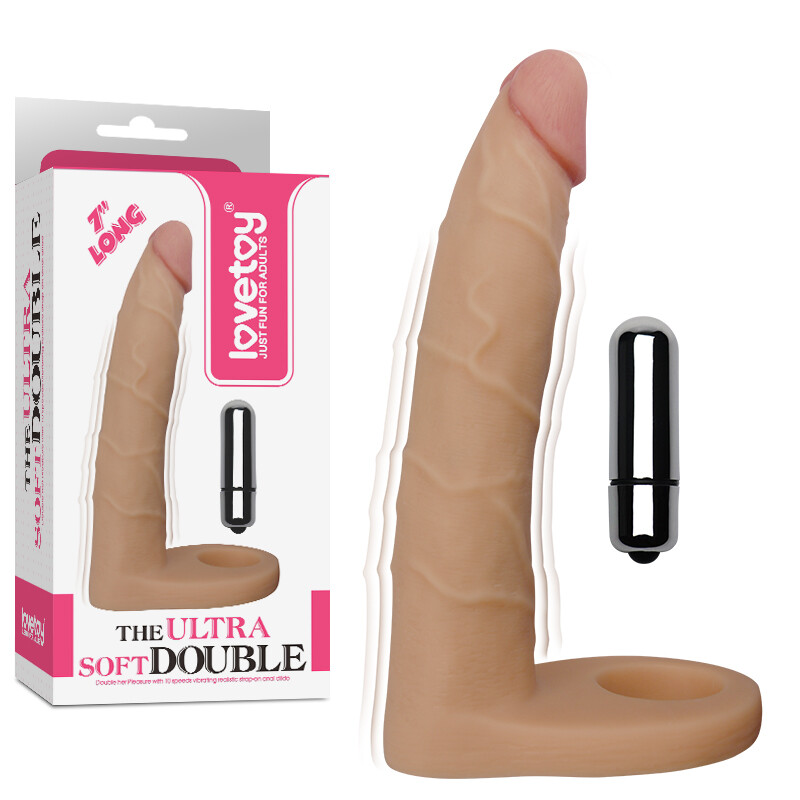 Double Penetration DP Vibrating Anal Trainer Strap On Dildo w/ Penis Ring Combo gallery