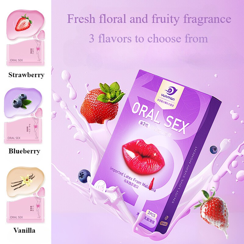 3 Flavored Oral Sex Latex Dental Dam Condom Sheet Barrier Mouth Membrane Films gallery