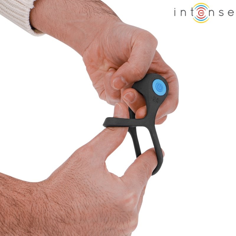 Intense Alex - Double Phallic Ring with 10 Vibration Remote Control Black gallery