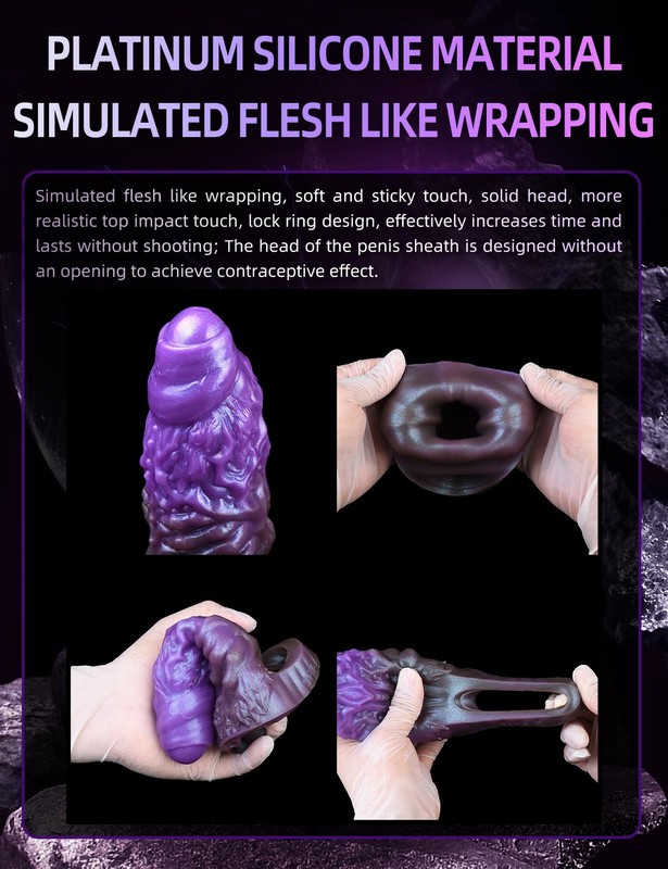 Fantasy Monster Penis Sleeve Soft Silicone Extender💋Cock Sheath Girth Enlarger gallery