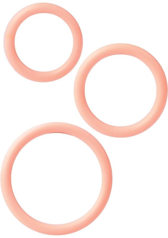 CAL EXOTICS Silicone Support Rings Three (3) Pack Cock Rings Erection Ring IVORY gallery