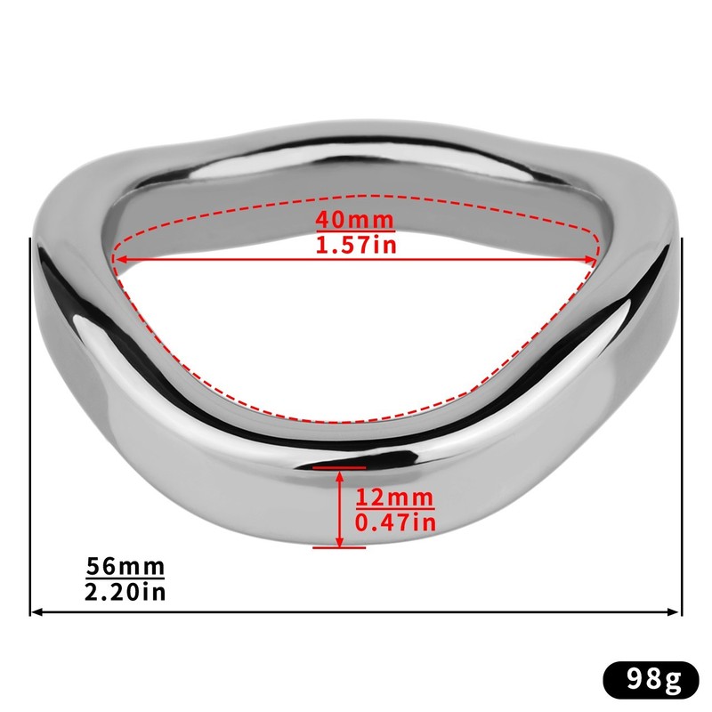 Stainless Steel Penis Ring Curved Cock Glans Ring for Male Ejaculation Delay Toy