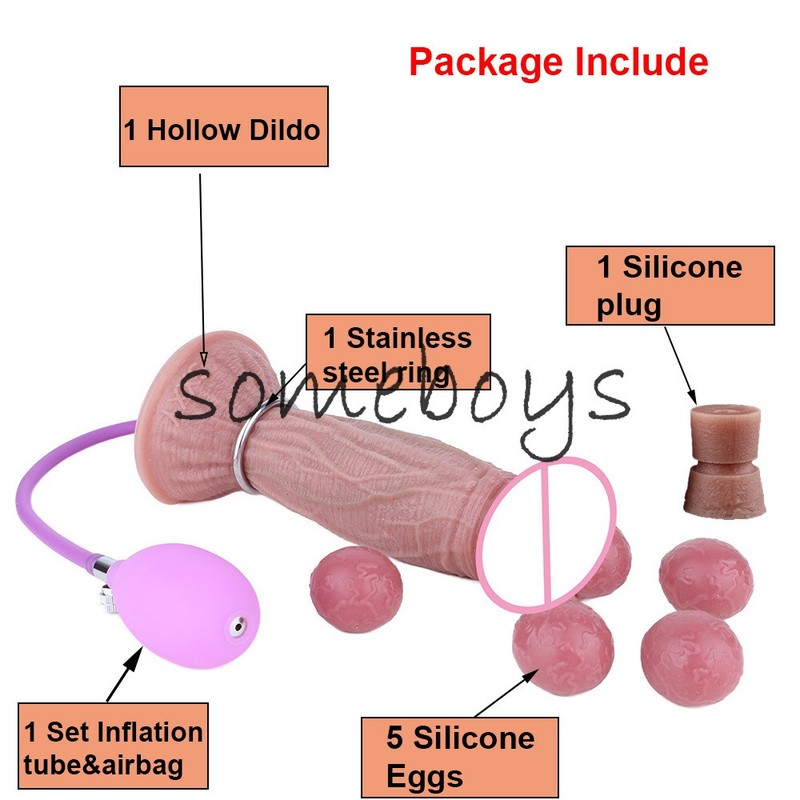 Pneumatic Ovipositor Realistic Lay Eggs Anal Dildo with 5 Eggs Butt Plug Sex Toy gallery