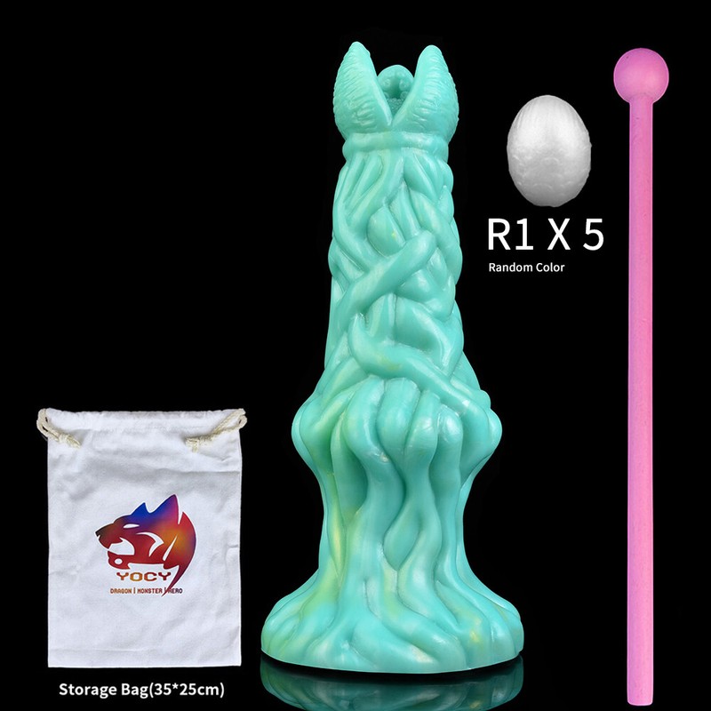 Monster Dildo Huge Fantasy Dildo Inflatable&Hand-Push Lay Eggs Green Anal Dildos gallery
