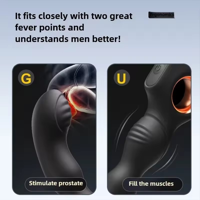 Beginner Prostate Massager Vibrator Hollow Ring Anal Vibrator Butt Plug Sex Toys gallery