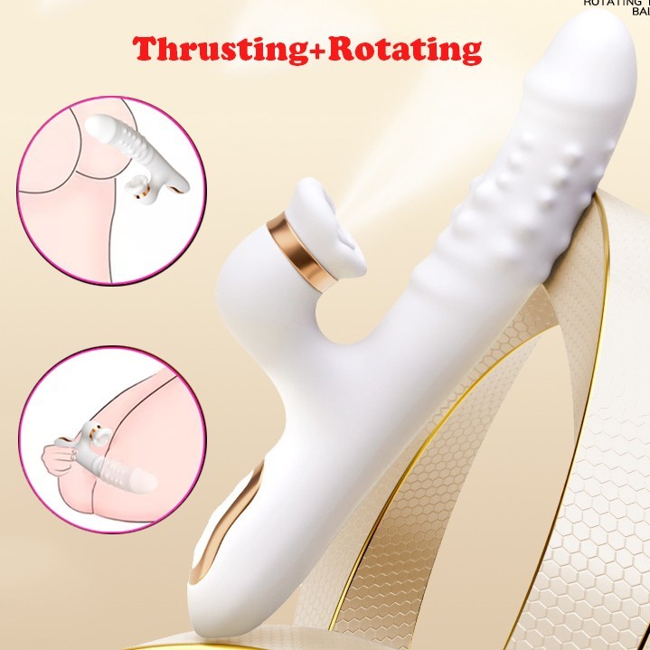 Thrusting Rotating Rabbit Vibrator Dildo G Spot Clit Massager Sex Toys for Women gallery