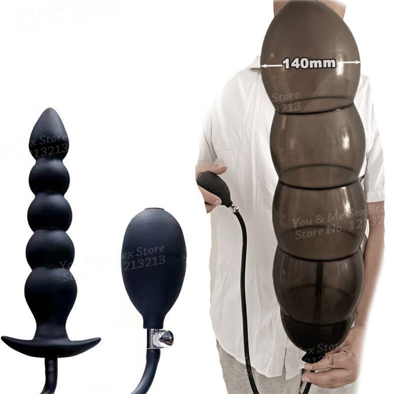 Inflatable Super Big Anal Beads Dildo Pump Huge Butt Plug Prostate Massager gallery