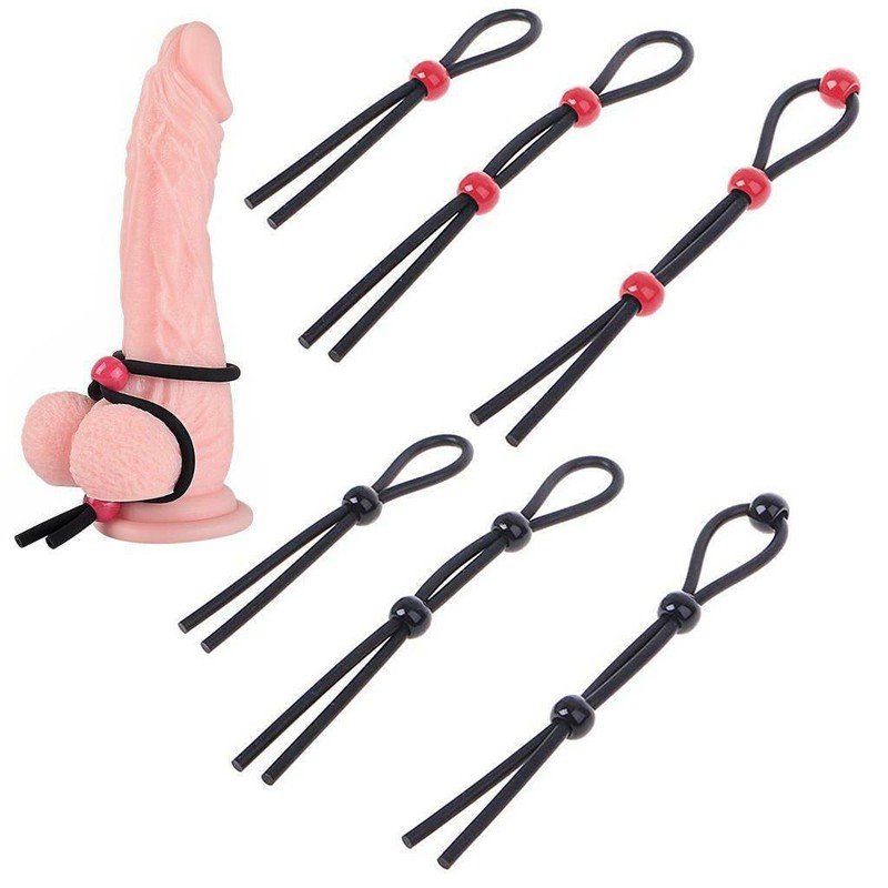 Silicone Adjustable Lasso Cock Ring Short/Long Strap Penis Training Rings Male