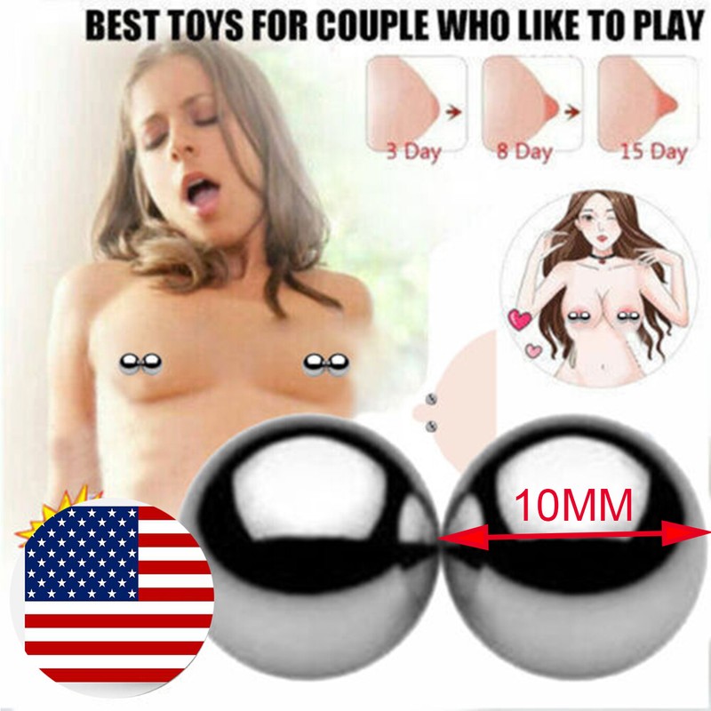 Clitoris Labia Nipple Clamps Bondage Fetish BDSM Powerful Magnetic Orbs Pair Set