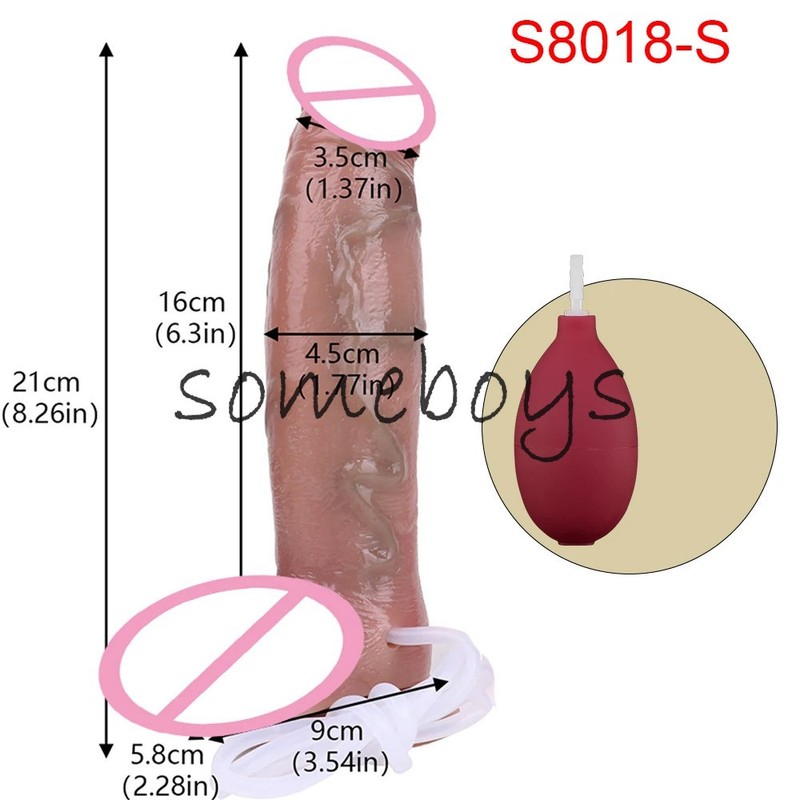 Squirting Double Layer Density Dildo With Suction Cup Silicone Ejaculating Penis gallery