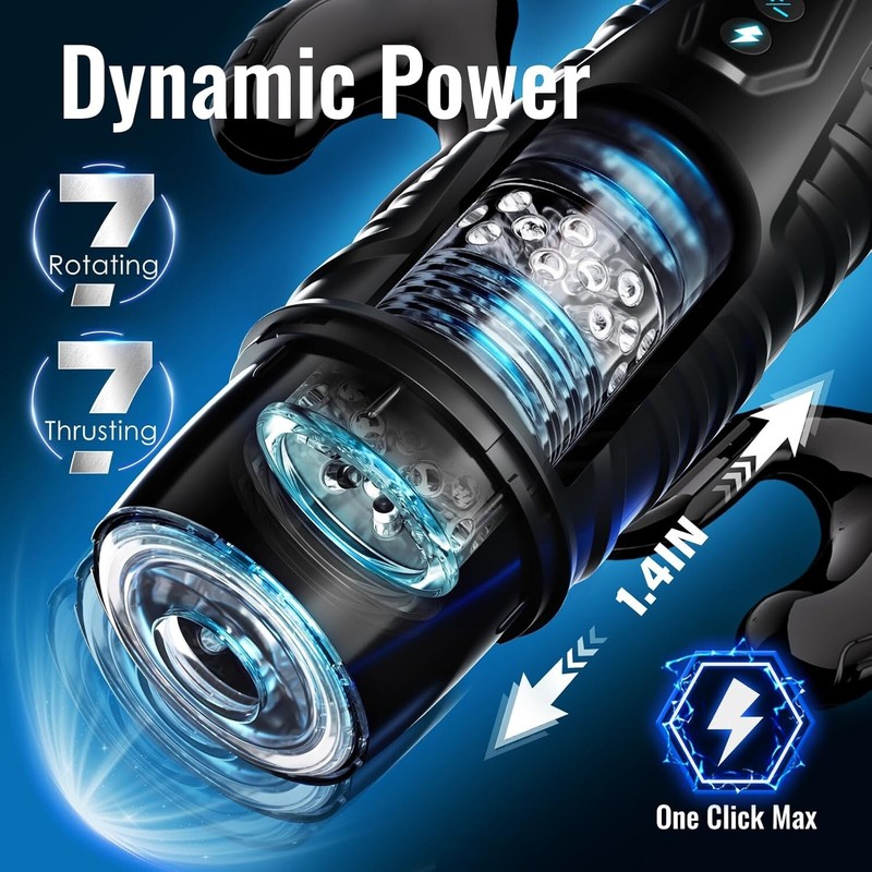 Male Masturbator Sex Toys Adult Toy 7 Thrusting & Rotating Modes with Handle gallery