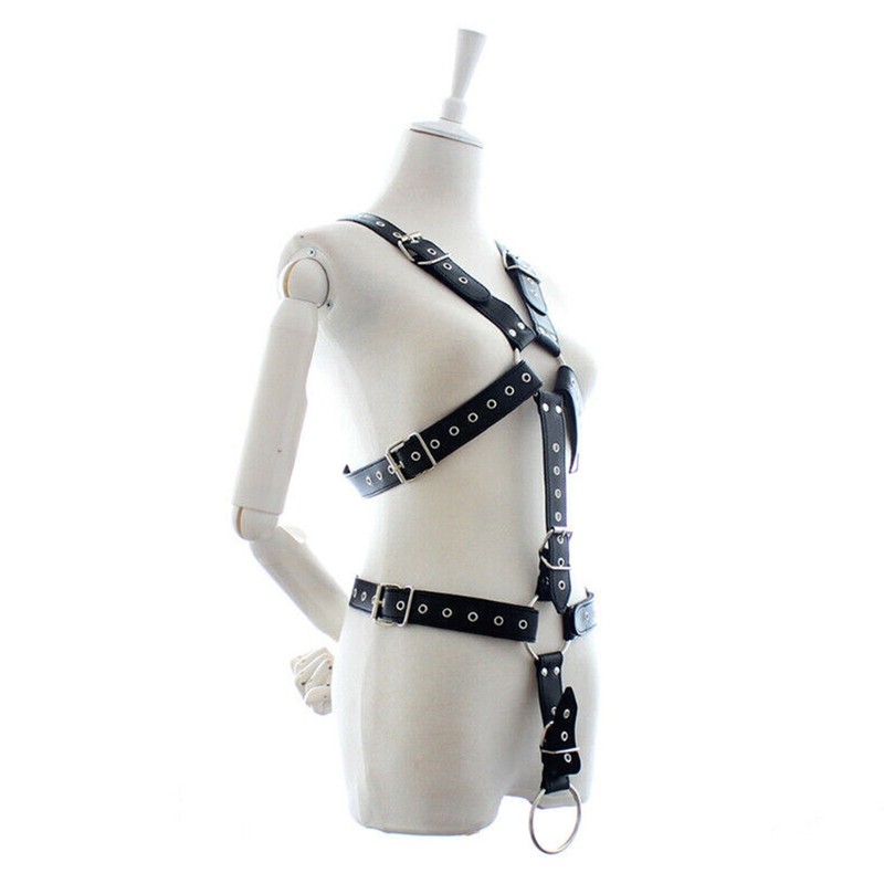 Men's PU Leather Full Body Chest Harness Buckle Strap Lingerie Clubwear Costume gallery