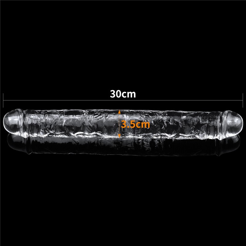 Dildo duplo transparente Lovetoy 12 "impecável compartir doble penetracion gallery