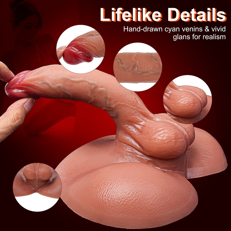 Realistic Lifelike Riding Dildo Body Torso Big Male Masturbator Prostate Sex Toy gallery