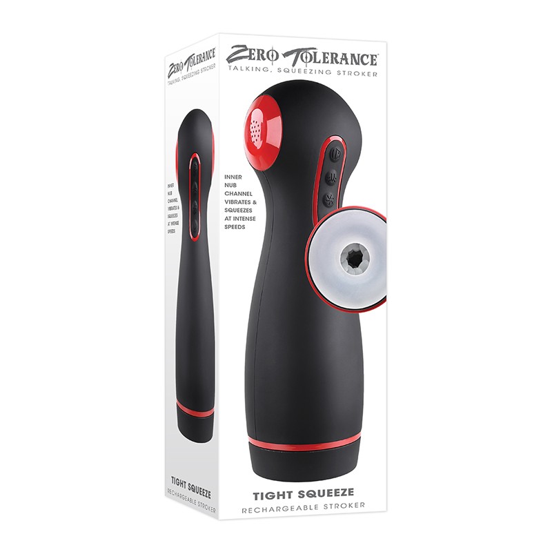 Tight Squeeze Rechargeable Vibrating Squeezing Talking Stroker