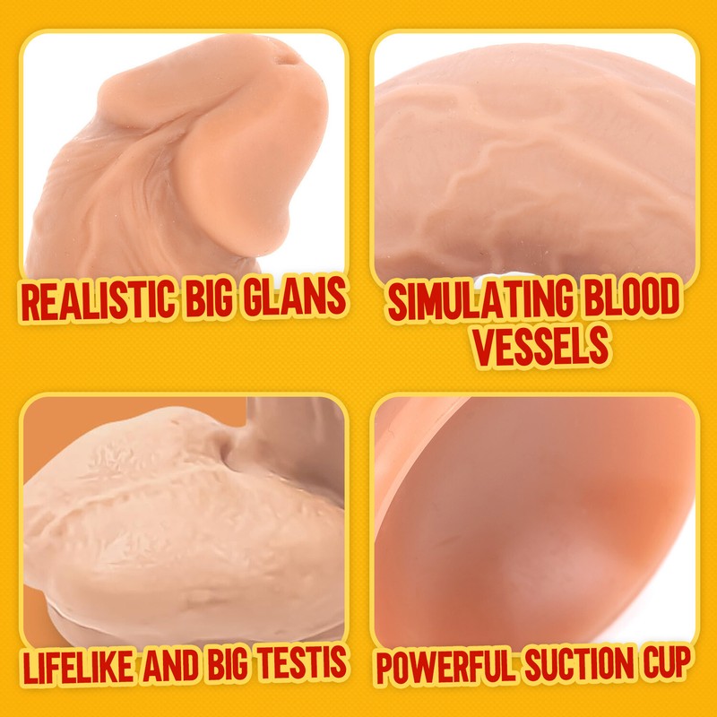 10" Flesh Silicone Realistic Dildo Huge Dong Thick Big Penis Anal G-spot Sex Toy gallery