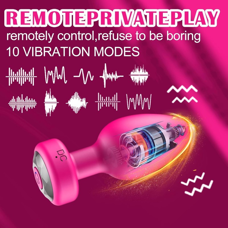 Remote Control Vibrating Anal Plug, Small Vibrator Butt Plug Sex Toys, 10-Speed gallery