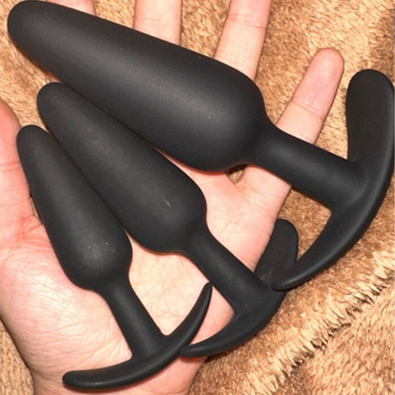 3 Pieces Silicone Anal Training Starter Kits Beginner Anal Trainer Butt Plug Set