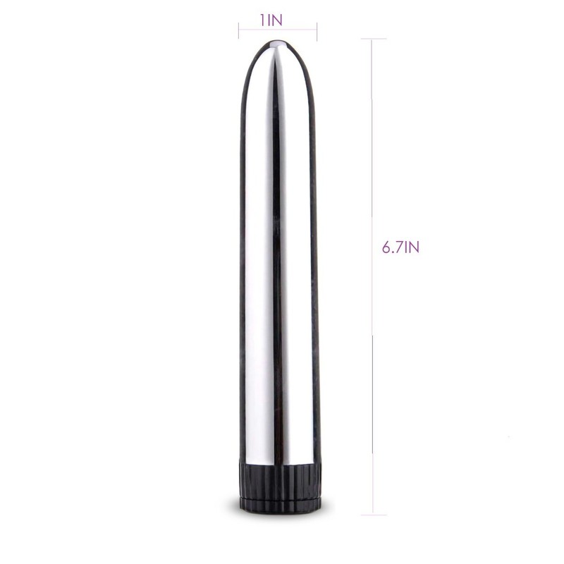 Classic Smooth Slimline Silver Vibrator Female Massager Stimulator Sex Toy gallery