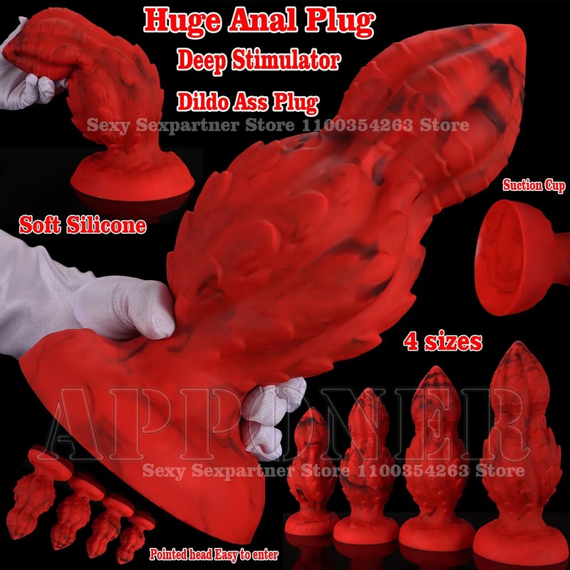 12.5cm Huge Anal Plug Dildo Deep Dilator Stimulator Butt Plug Anal Balls Sex Toy gallery