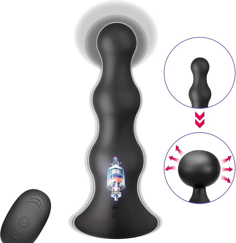 Vibrating Butt Plug Inflatable Dildo Prostate Massager Anal Beads Sex Toys