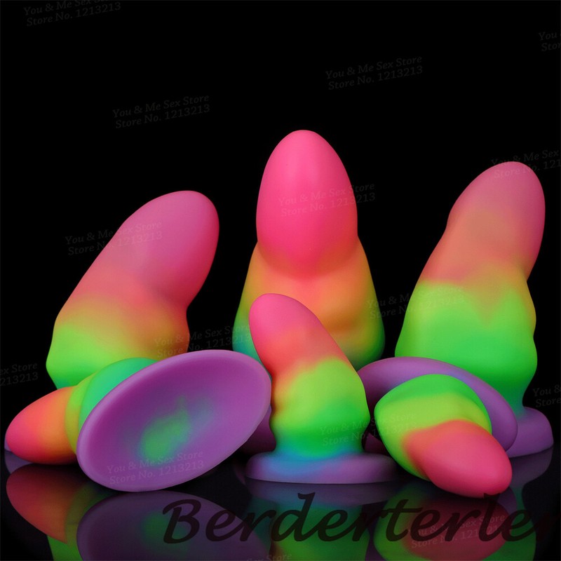 10cm Super-thick Luminous Anal Dildos Colourful Glowing Huge Butt Plug Sex Toys gallery