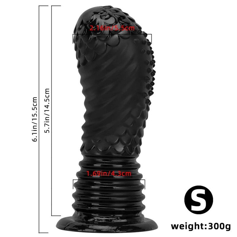 Black PVC Giant Dildo Butt Plug Fisting Gay Sex Toys Big Dick BDSM For Women