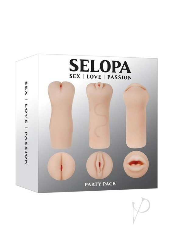 Selopa Party Pack Oral, Vaginal and Anal Strokers (3 per Pack) – Vanilla