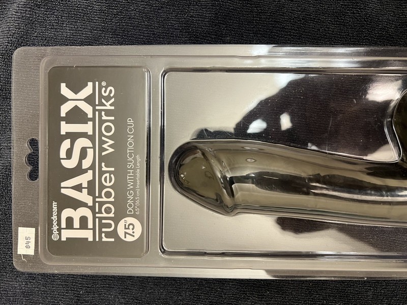 Pipedream Basix Rubber Works 7.5" Dong with Suction Cup, Black color, New gallery