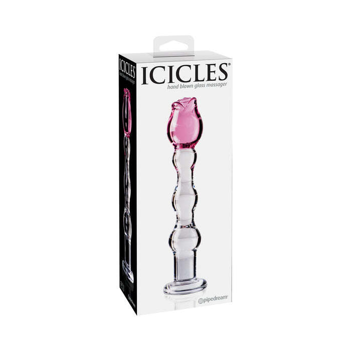 Icicles #12 Glass Dildo Rose-Shaped Tip G-Spot Stimulator - Hand Blown Glass gallery