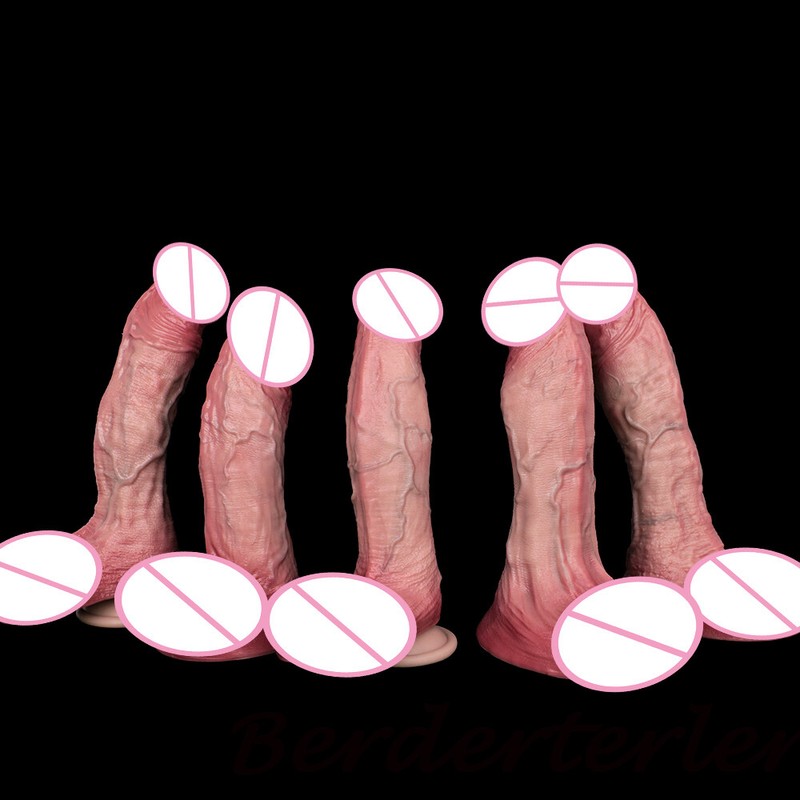 Realistic Huge Dual Layer Silicone Dildo With Suction Cup Vaginal Anal Sex Toys gallery
