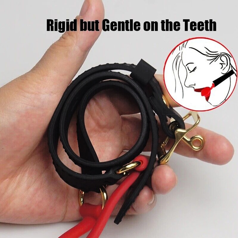 Silicone Lips O-Ring Mouth Gag With Head Harness Open Oral Fixation BDSM Bondage gallery