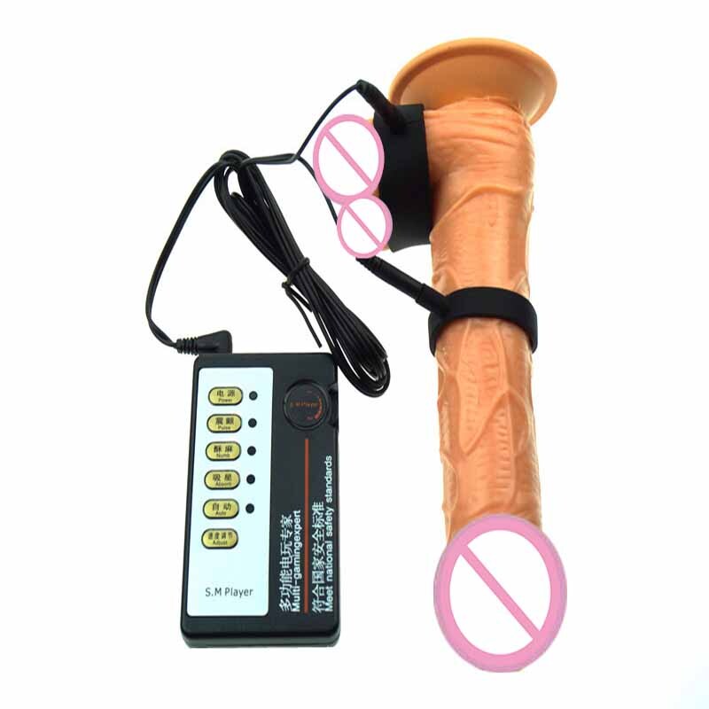 Control Shock Kit Silicone E-Stim 2 Rings Wire Men Exercise Device Set gallery