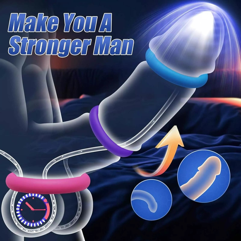3PCS Cock Ring Silicone Super Stretchy Strong Stay Harder Penis Rings Sex Toys gallery
