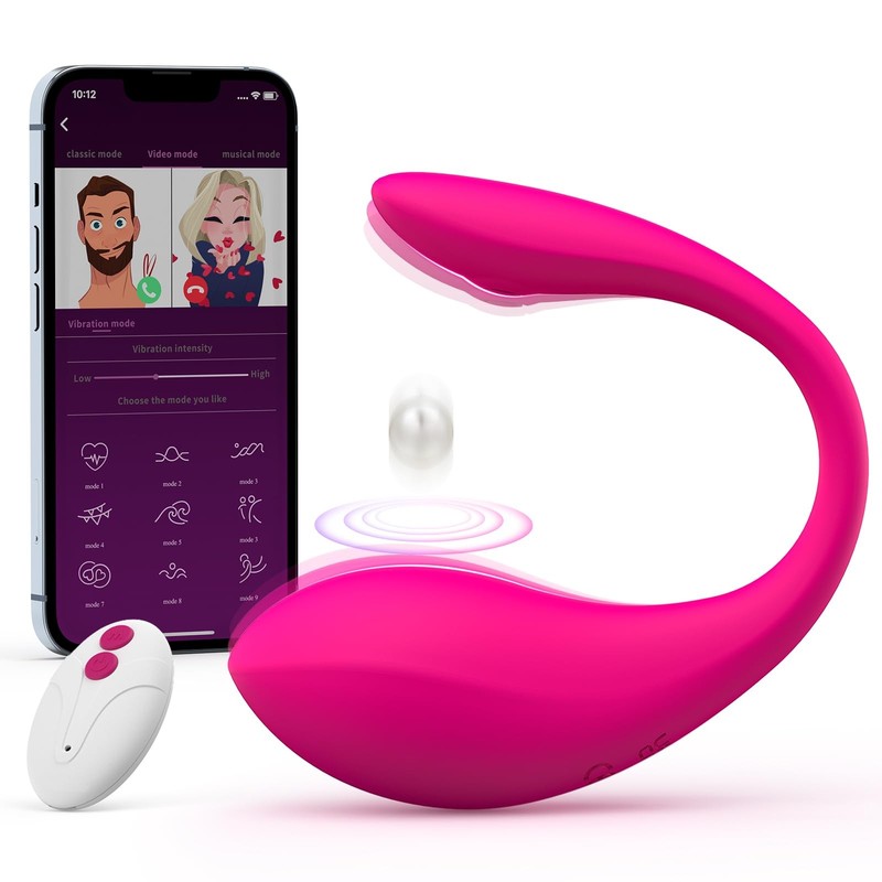 APP & Remote Control Wearable Vibrator, Women Sex Toys with 9 A01 Pink