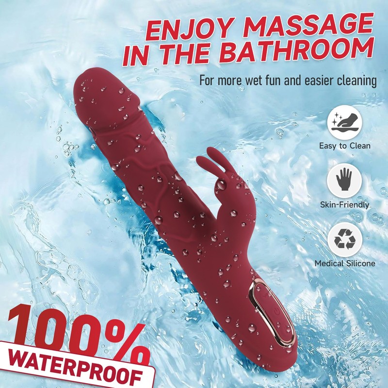 Rechargeable Heating Rabbit Vibrator Dildo G-spot Massager Sex Toy For Women US gallery