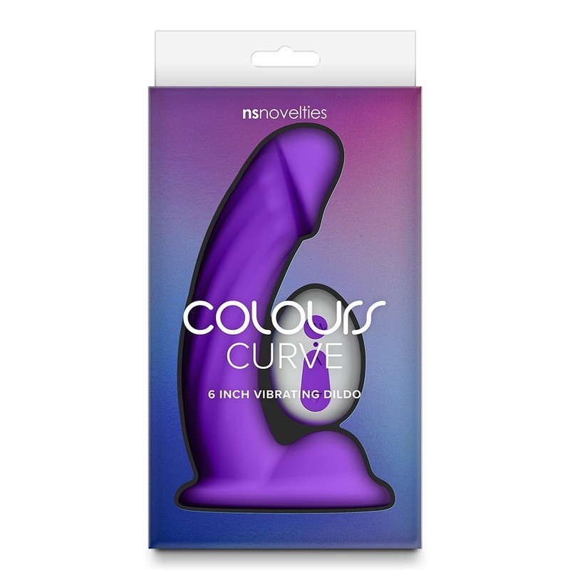 NS Novelties Colours Curve 6&Prime; Vibrating Dildo Purple – Dildo Vibrator w Remote