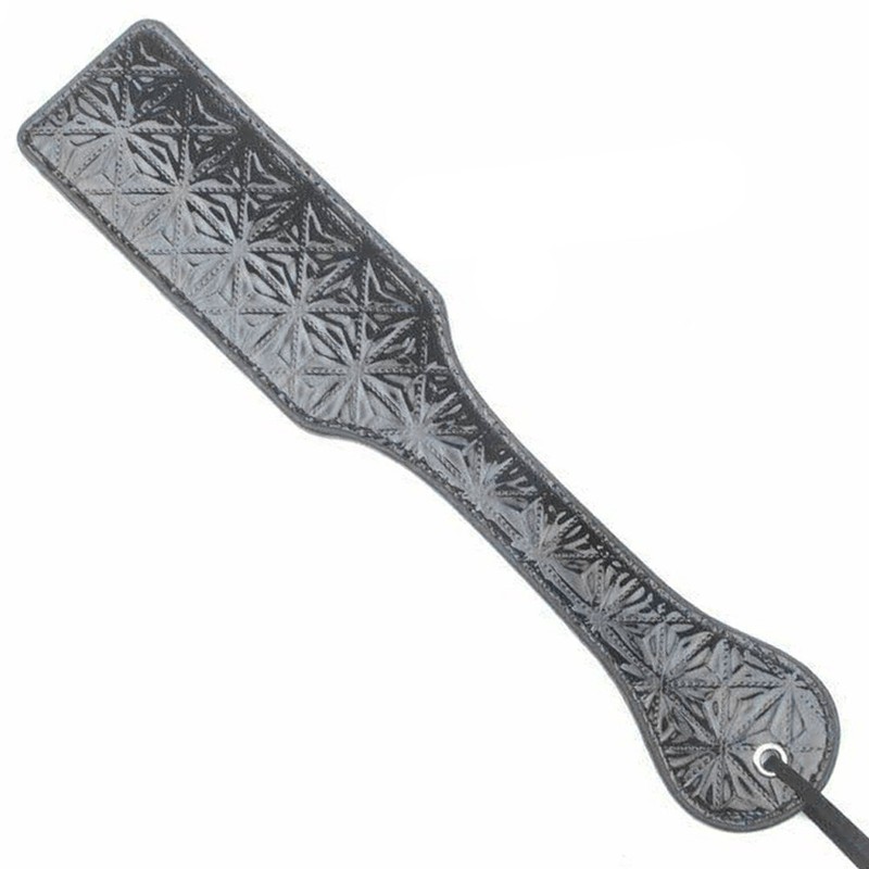 Embossed PU Leather Spanking Paddle Bondage BDSM Sex Toy for Women