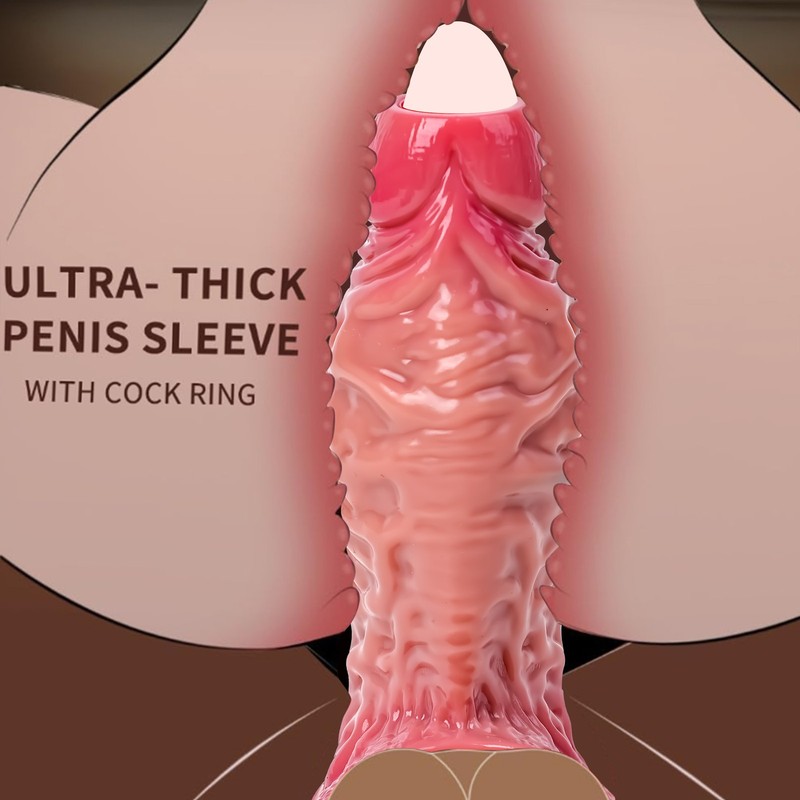 Big Thicker Male Penis Sleeve Dick Extender Cock Condom Extension Sheath Toys US