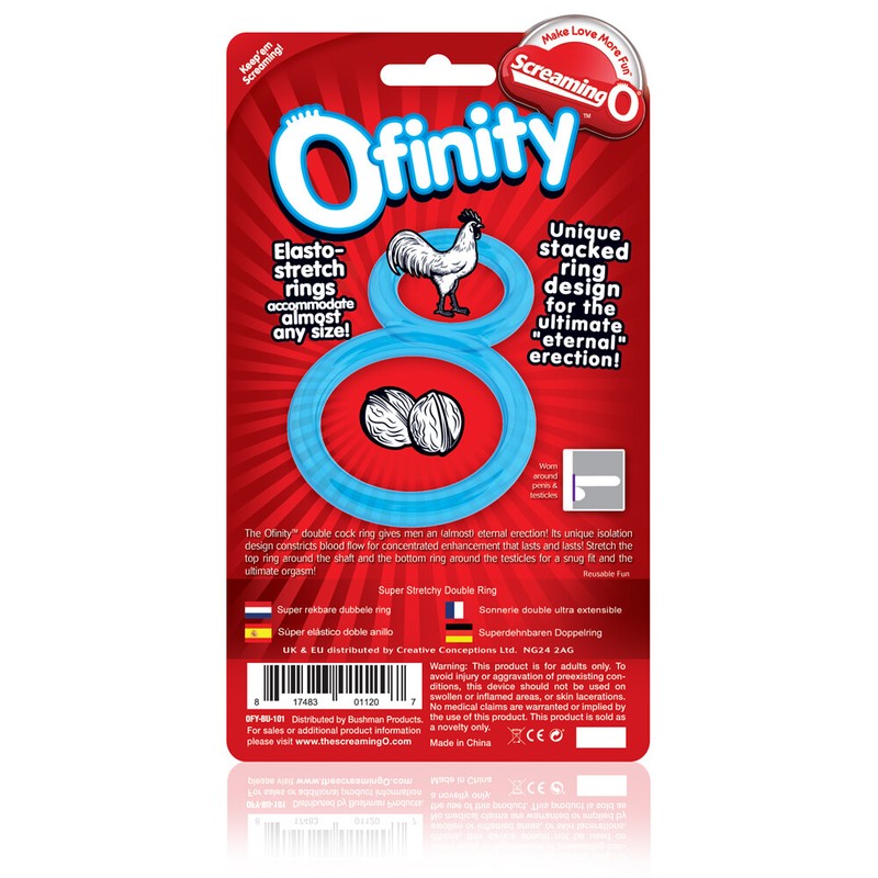 Screaming O Ofinity Double Ring Blue - Male Cock and Ball Ring gallery