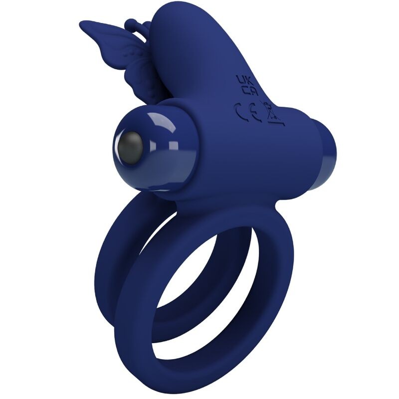 Pretty Love Jamele - Blue Butterfly Vibrating Phallic Double Ring gallery