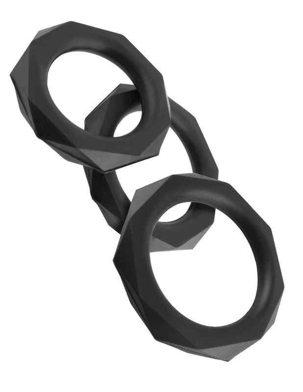 Fantasy C-ringz Silicone Designer Cock Ring Stamina Set – Black