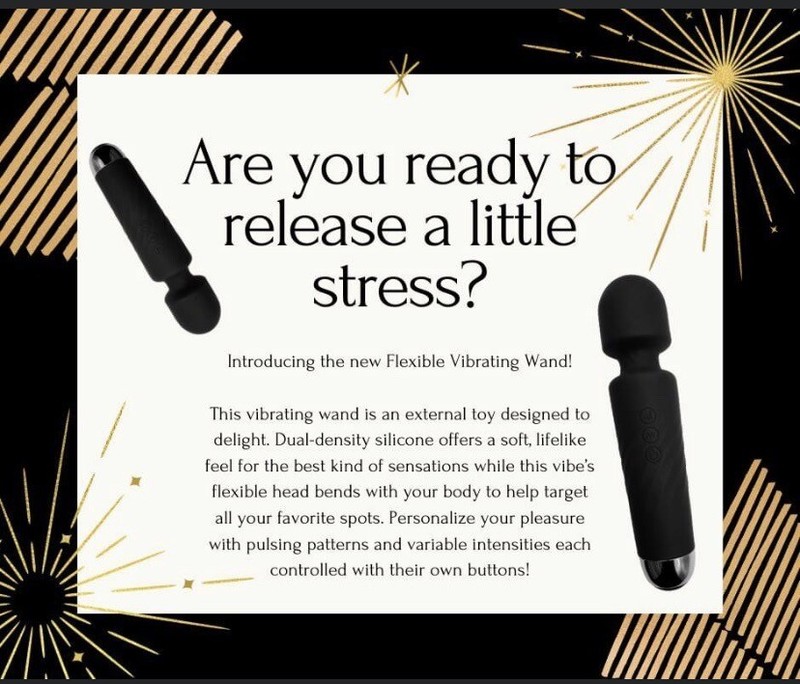 Pure Romance Flexible Vibrating Wand 10 Function Rechargeable Massager Toy New