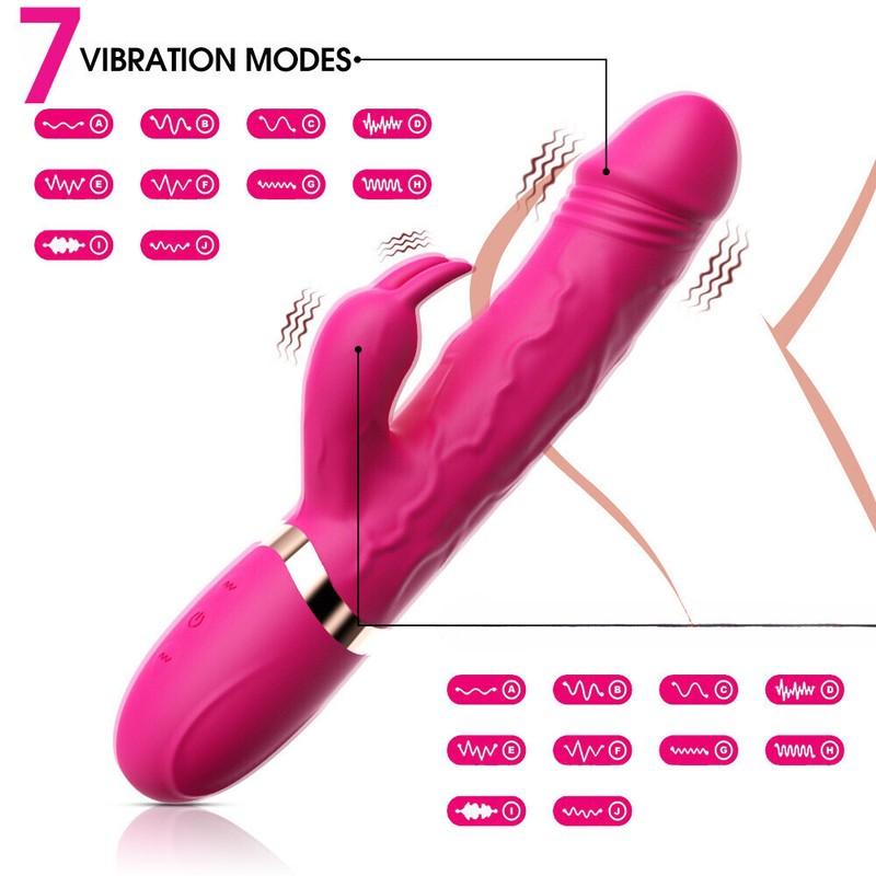 Thrusting Rotating Rabbit Vibrator Dildo G Spot Clit Massager Sex Toys for Women gallery