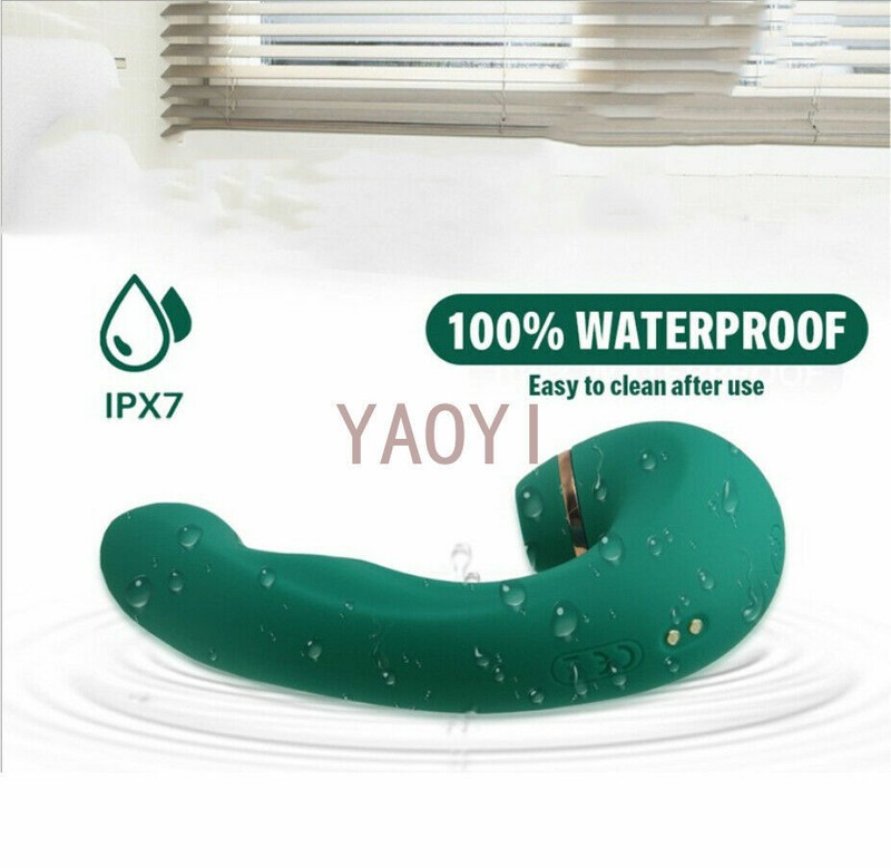 Sucking-Vibrator-Clit-Sucker-Dildo-Vibe-G-spot-Massager-Sex-Toy for-Women Green gallery
